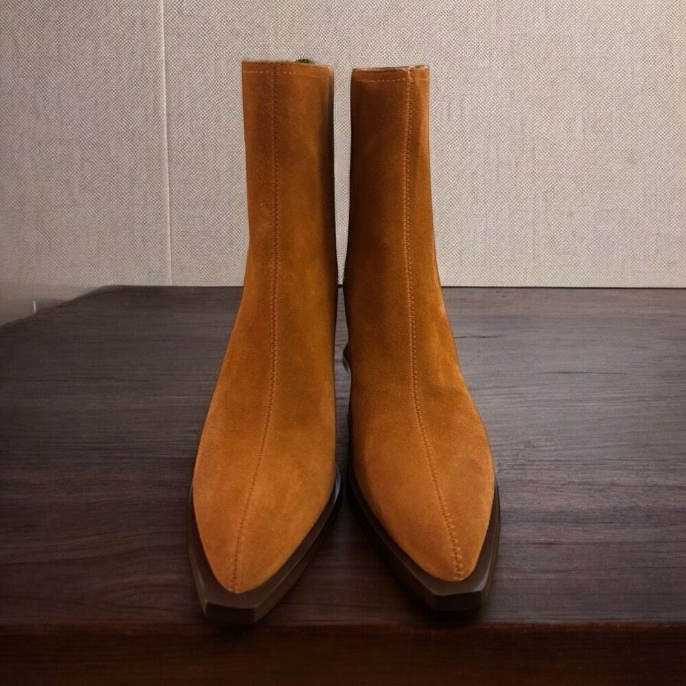 Coach Prestyn CN137 Women's Size 9B Bootie Burnished Amber Suede Ankle Boots NEW - Picture 2 of 8